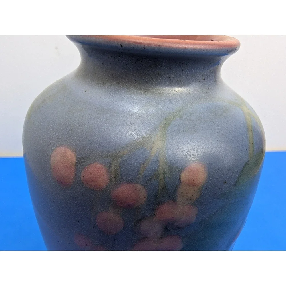 Rookwood Pottery Edward Diers Painted Cherry Branch Vellum Vase 8.75